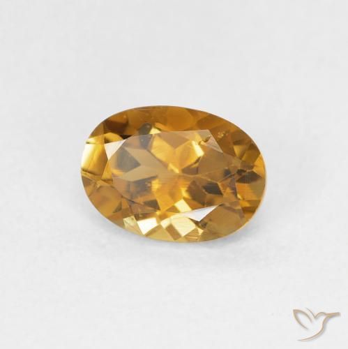 Turmalina Marrón-oro natural de 0.93 ct, Ovalada, VVS-VS