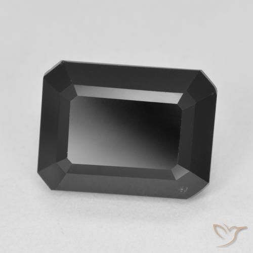 Turmalina Chorlo natural de 7.82 ct, Corte Octágono / Esmeralda, Opaco