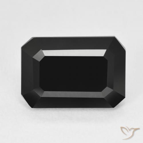 5.97ct Natural Chorlo Turmalina, corte esmeralda, Opaco