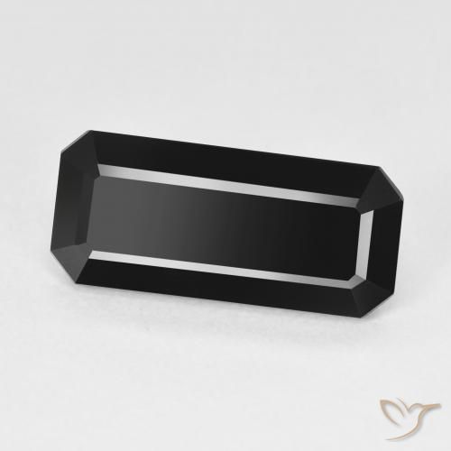 Turmalina Chorlo natural de 5.86 ct, Corte Octágono / Esmeralda, Opaco