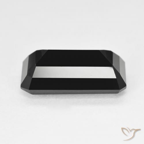 Turmalina Chorlo natural de 6.61 ct, Corte Octágono / Esmeralda, Opaco
