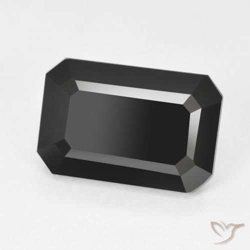 Turmalina Chorlo natural de 6.37 ct, Corte Octágono / Esmeralda, Opaco