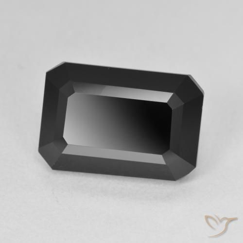 Turmalina Chorlo natural de 6.77 ct, Corte Octágono / Esmeralda, Opaco