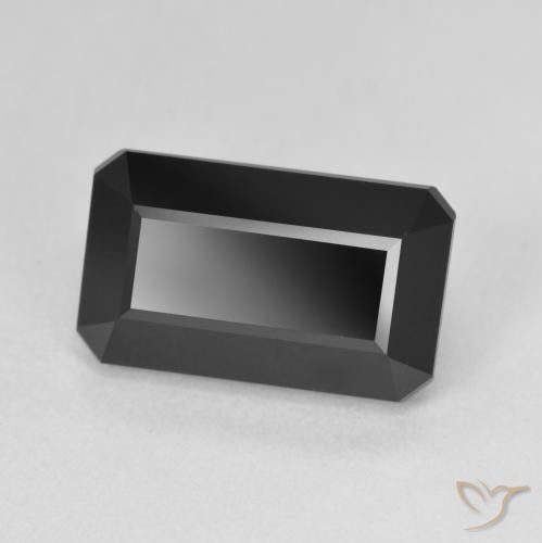 Turmalina Chorlo natural de 6.70 ct, Corte Octágono / Esmeralda, Opaco