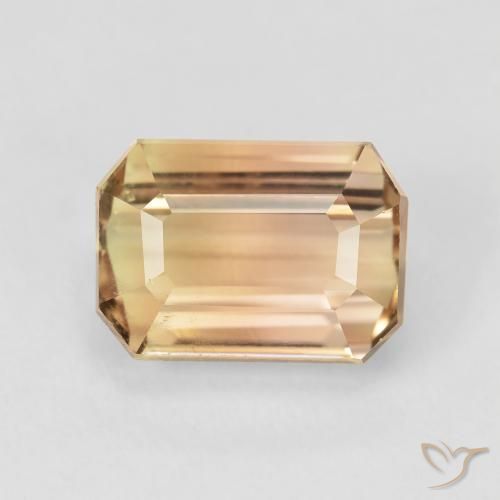 5.60ct Natural Dorado durazno claro turmalina, corte esmeralda, SI