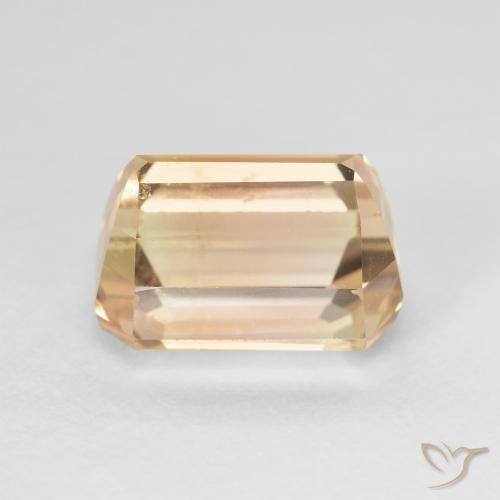 Turmalina Dorado durazno claro natural de 5.60 ct, Corte Octágono / Esmeralda, SI