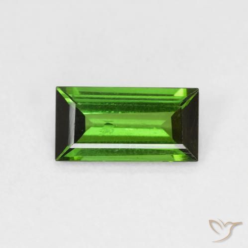0.83ct Natural Medium Dark-Green Turmalina, Corte Baguette, SI