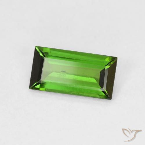Turmalina Medium Dark-Green natural de 0.83 ct, Corte Baguette, SI