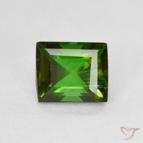 0.99ct Natural Verde bosque Turmalina, Corte Baguette, VS-SI
