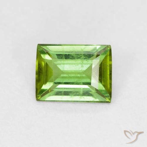 0.66ct Natural Verde medio Turmalina, Corte Baguette, VS-SI