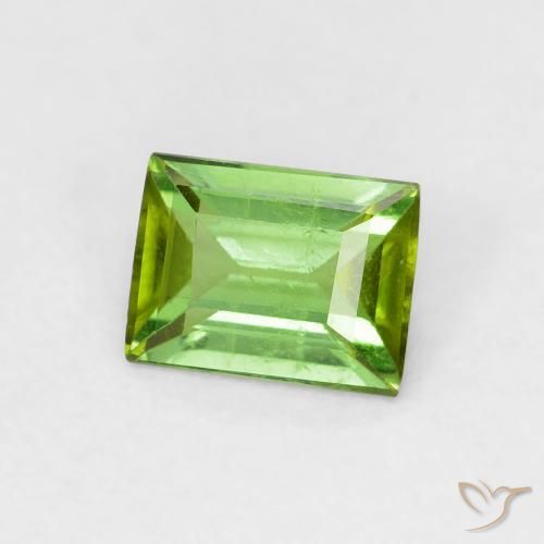 Turmalina Verde medio natural de 0.66 ct, Corte Baguette, VS-SI