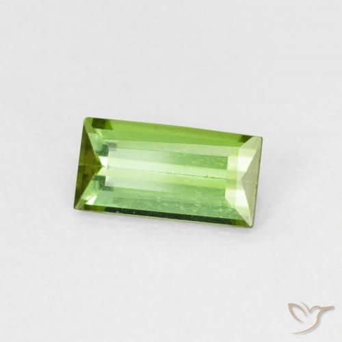 Turmalina Verde terroso natural de 0.60 ct, Corte Baguette, VVS-VS