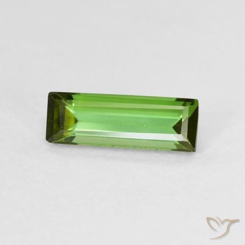 Turmalina Verde oscuro natural de 0.72 ct, Corte Baguette, VVS-VS