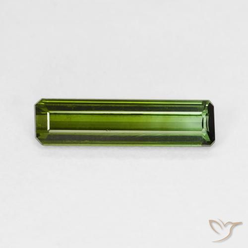 1.33ct Natural Verde terroso Turmalina, corte esmeralda, VS