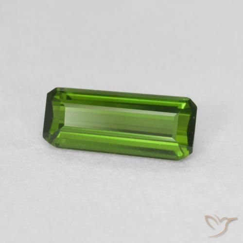 Turmalina Verde medio natural de 0.77 ct, Corte Octágono / Esmeralda, VVS