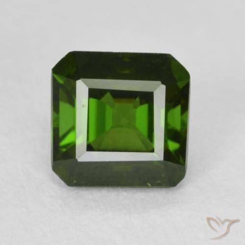 0.86ct Natural Verde oscuro Turmalina, corte esmeralda, VS
