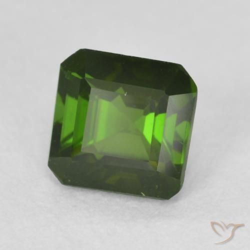 Turmalina Verde oscuro natural de 0.86 ct, Corte Octágono / Esmeralda, VS