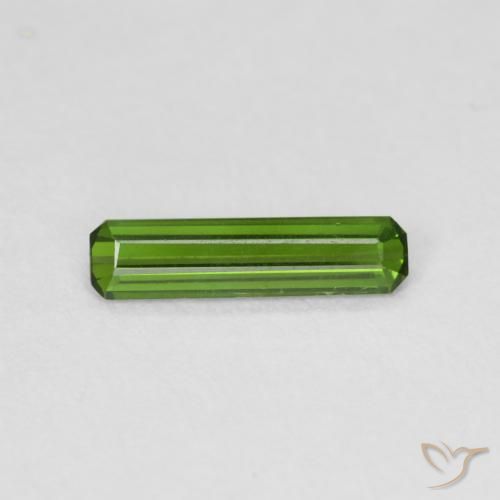 0.59ct Natural Verde alga Turmalina, corte esmeralda, VS