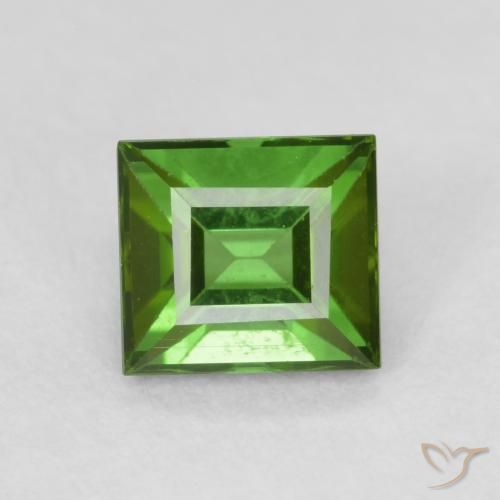 0.70ct Natural Verde oscuro turmalina, Corte Baguette, VS
