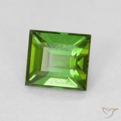 Turmalina Verde oscuro natural de 0.70 ct, Corte Baguette, VS