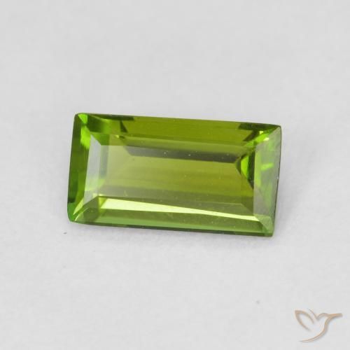 Turmalina Verde bosque natural de 0.70 ct, Corte Baguette, VVS
