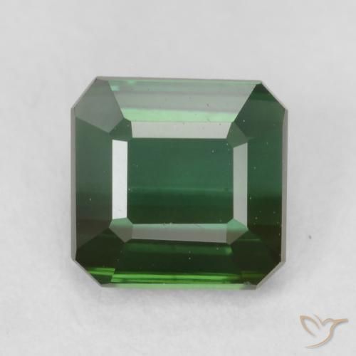 1.13ct Natural Verde oscuro Turmalina, corte esmeralda, VVS