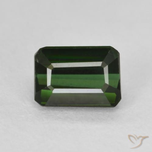 1.46ct Natural Verde muy oscuro Turmalina, corte esmeralda, VVS