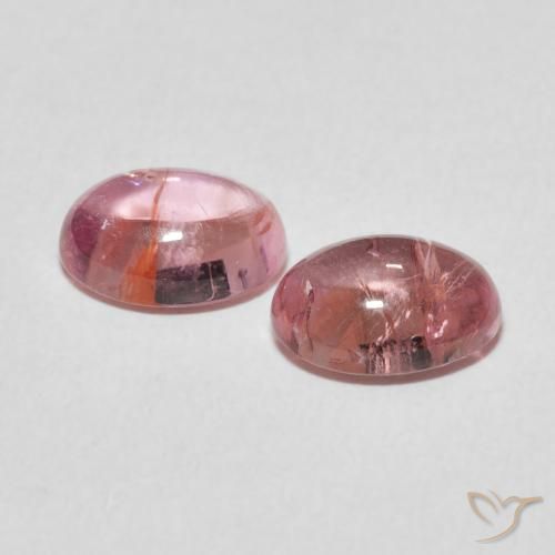 Gemas de Turmalina Rosado naranja natural de 3.00 ct, Ovalada, Transparente