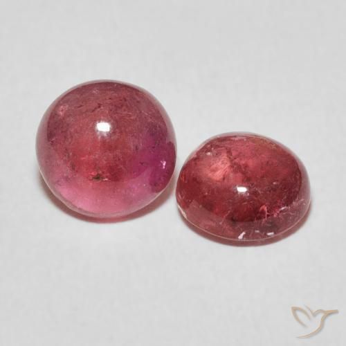 Gemas de Turmalina Rosado medio natural de 2.61 ct, Redondo, Transparente