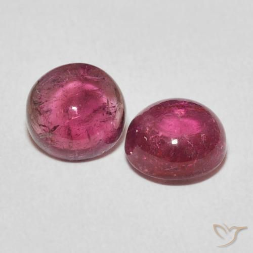 Gemas de Turmalina Rosado intenso natural de 2.74 ct, Redondo, Transparente