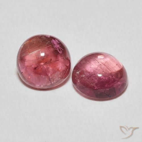 Gemas de Turmalina Rosado intenso natural de 2.62 ct, Redondo, Transparente