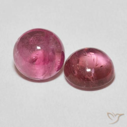 Gemas de Turmalina Rosado cálido intenso natural de 3.76 ct, Redondo, Transparente