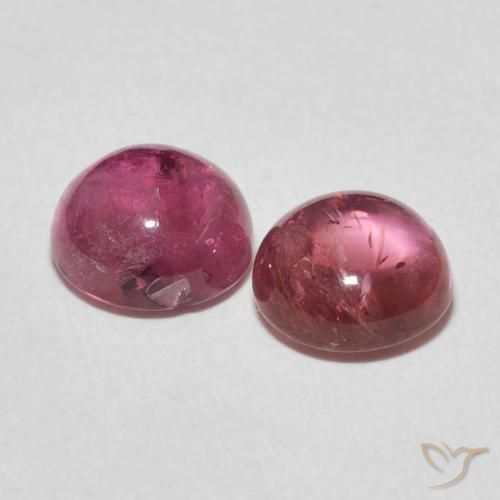 Gemas de Turmalina Rosado cálido intenso natural de 3.76 ct, Redondo, Transparente