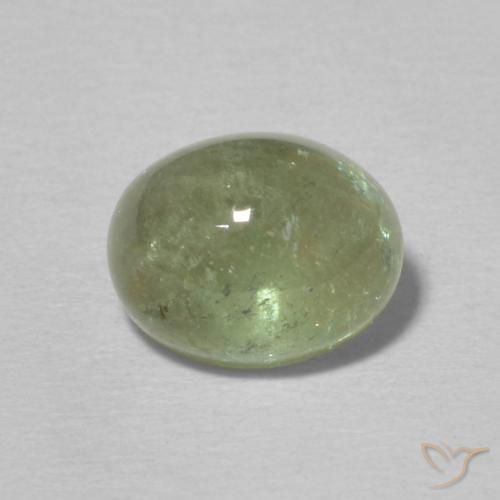 2.40ct Natural Verde terroso pálido turmalina, Ovalada, Transparente