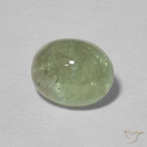 Turmalina Verde terroso pálido natural de 2.40 ct, Ovalada, Transparente