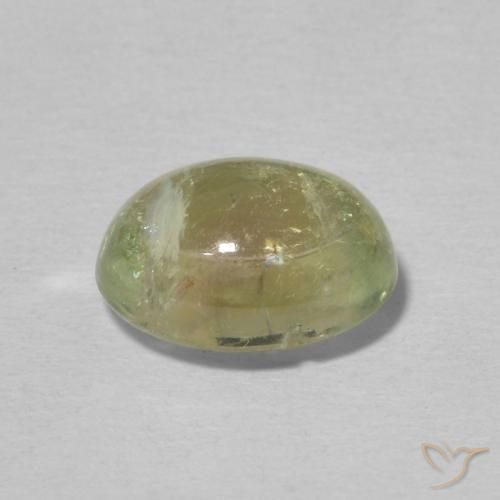 Turmalina Verde amarillento natural de 2.44 ct, Ovalada, Transparente