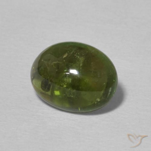 Turmalina Verde medio natural de 1.75 ct, Ovalada, Transparente