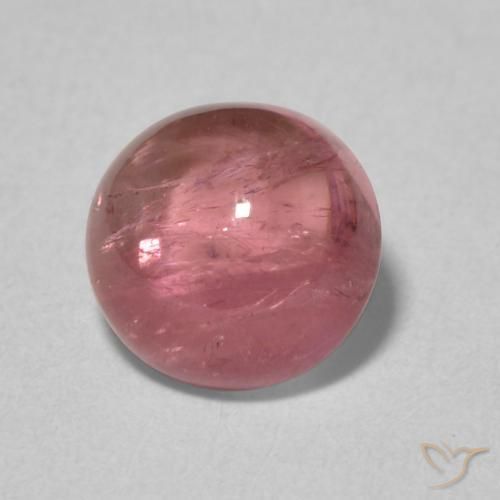 Turmalina Rosado intenso natural de 1.81 ct, Redondo, Transparente