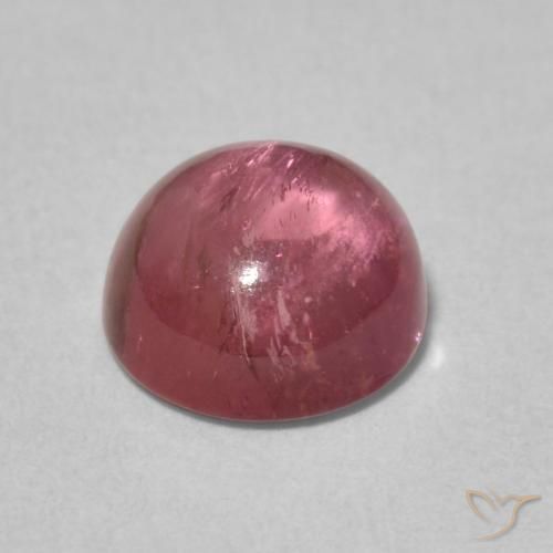 Turmalina Rosado intenso natural de 1.81 ct, Redondo, Transparente