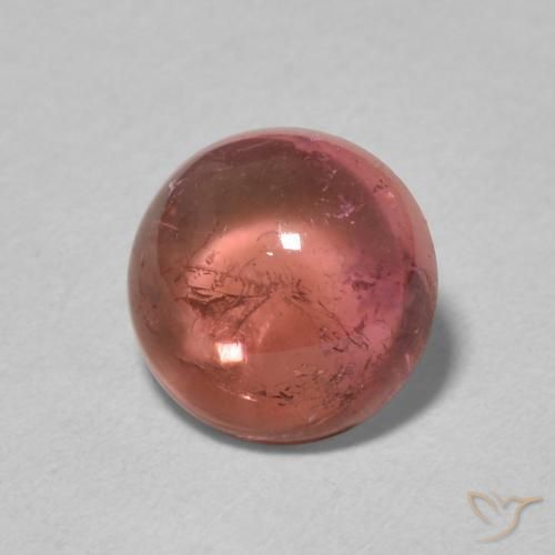 Turmalina Rosado naranja natural de 1.21 ct, Redondo, Transparente