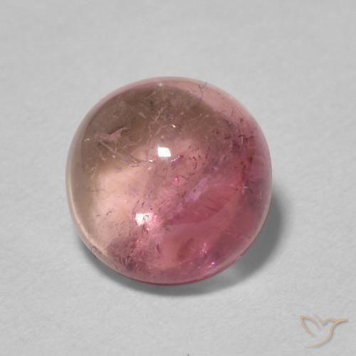 Turmalina Rosado cálido claro natural de 1.73 ct, Redondo, Transparente
