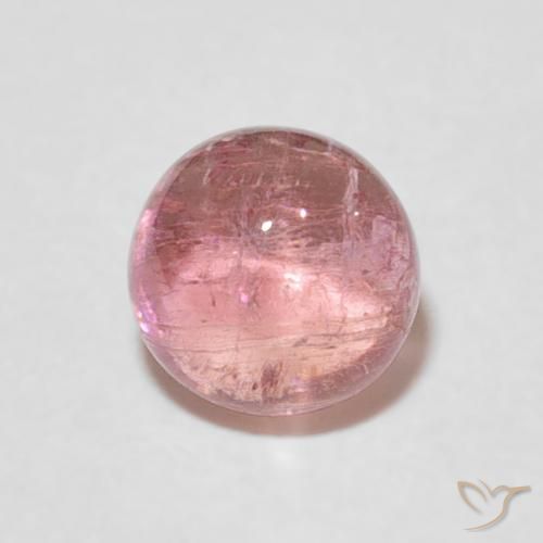 1.27ct Natural Rosado naranja Turmalina, Redondo, Transparente