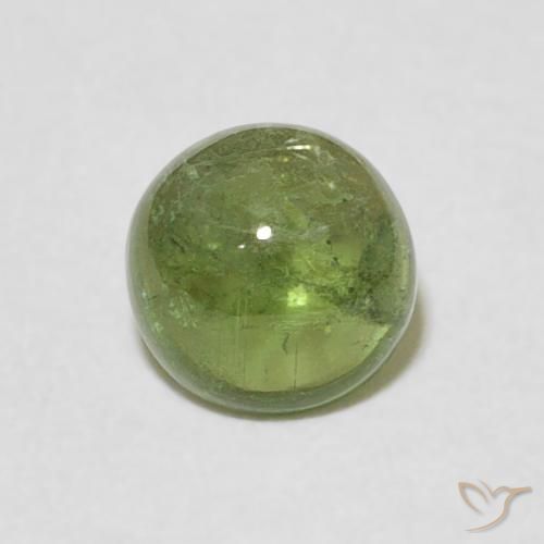 1.03ct Natural Verde terroso Turmalina, Redondo, Transparente