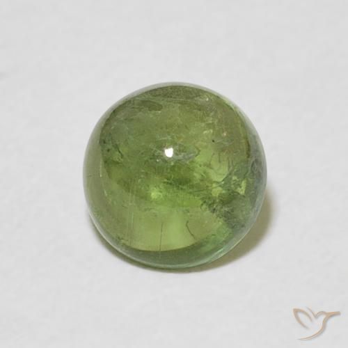 Turmalina Verde terroso natural de 1.03 ct, Redondo, Transparente
