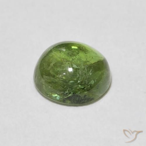 Turmalina Verde terroso natural de 1.03 ct, Redondo, Transparente