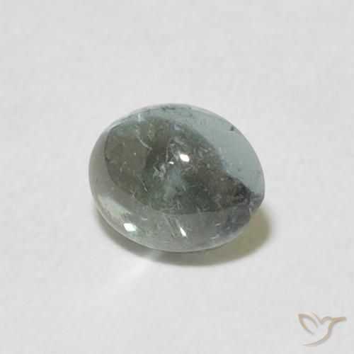 Turmalina Verde grisáceo natural de 0.70 ct, Ovalada, Transparente