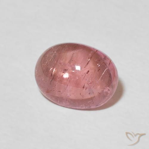 Turmalina Rosado medio natural de 1.55 ct, Ovalada, Transparente