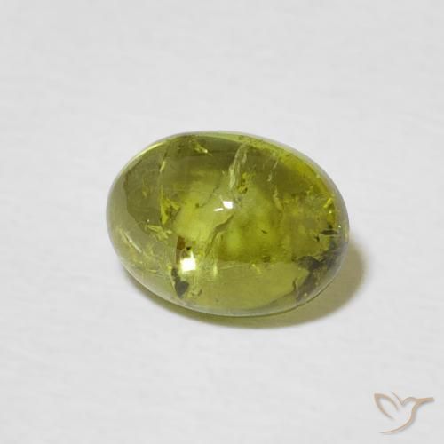 Turmalina Verde terroso claro natural de 1.41 ct, Ovalada, Transparente