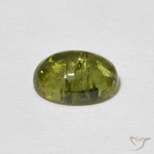 Turmalina Verde terroso claro natural de 1.41 ct, Ovalada, Transparente
