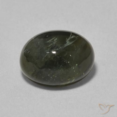 1.75ct Natural Verde oscuro turmalina, Ovalada, Transparente